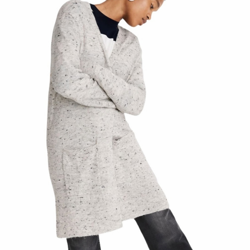 Madewell Donegal Kent‎ Open Speckled Long Cardigan Sweater